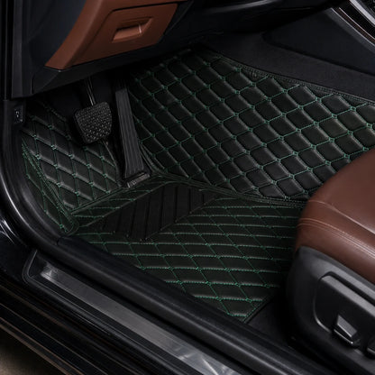 Black & Green Custom Car Mats