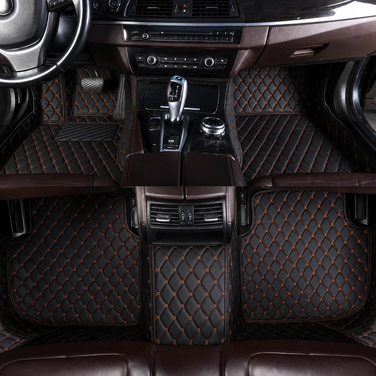 Black & Orange Custom Car Mats