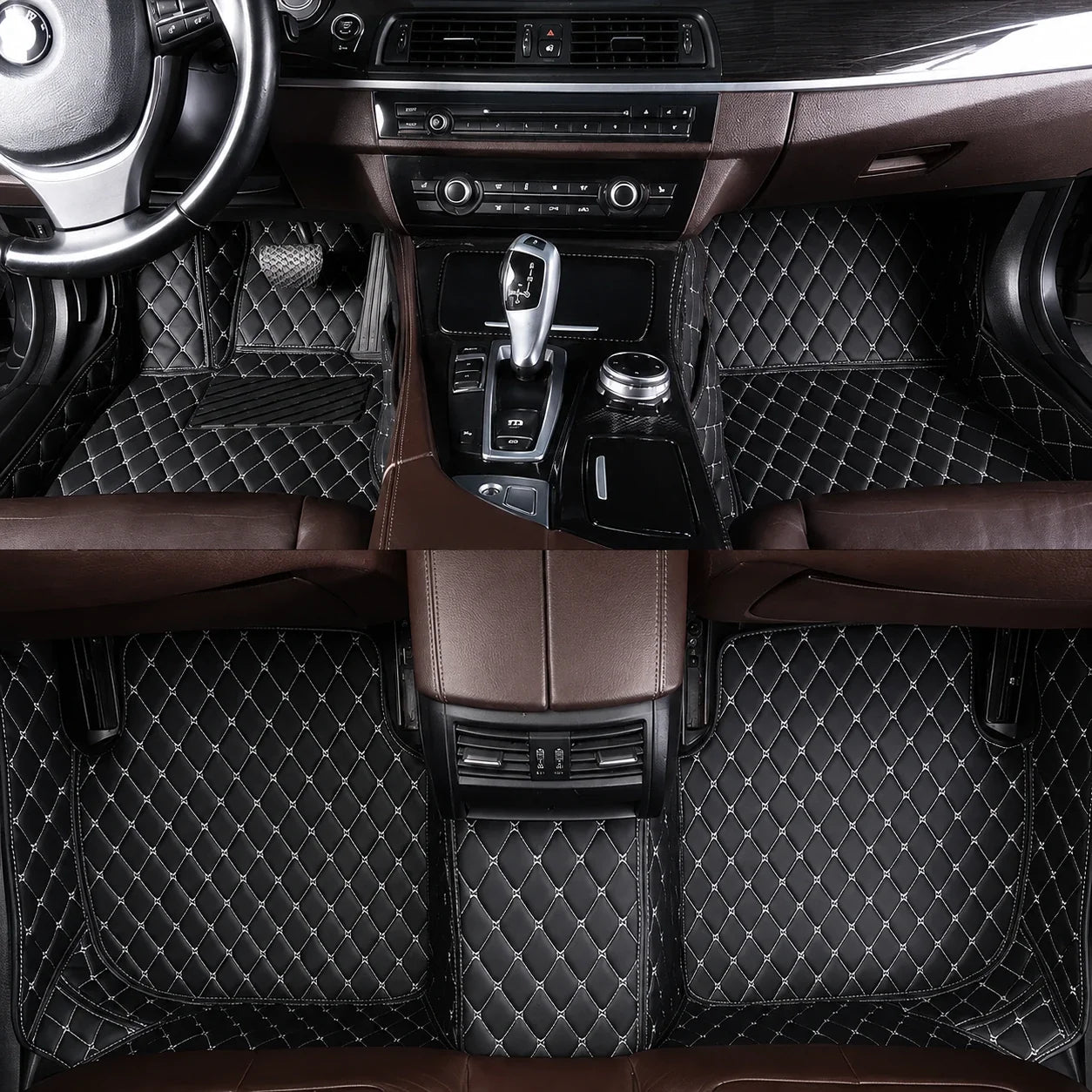 Black & White Custom Car Mats