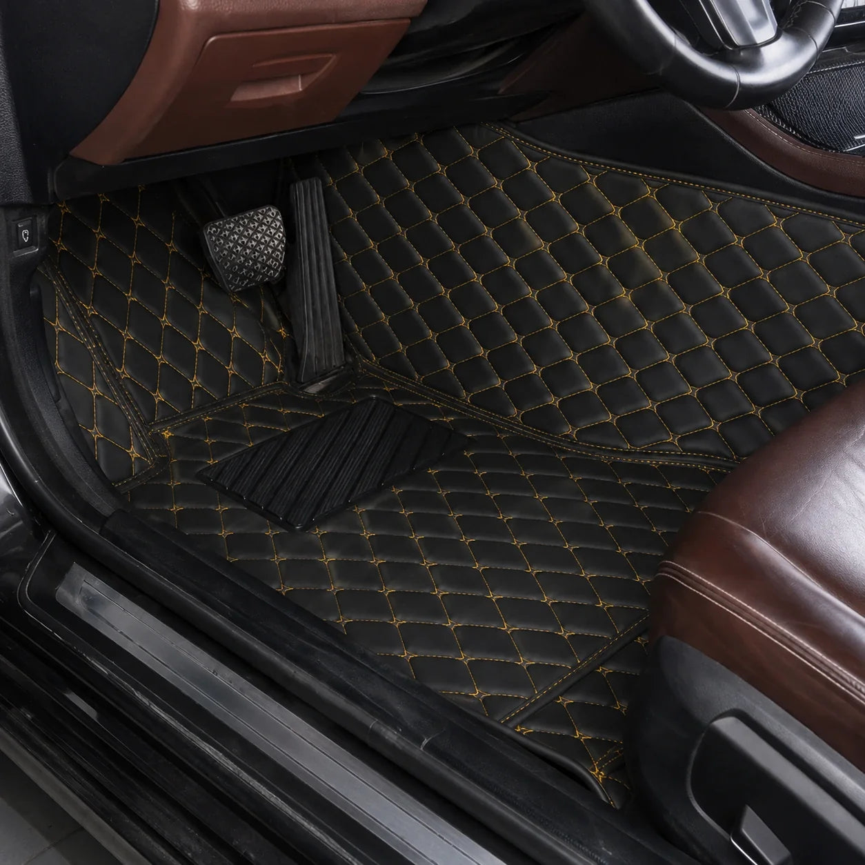 Black & Yellow Custom Car Mats