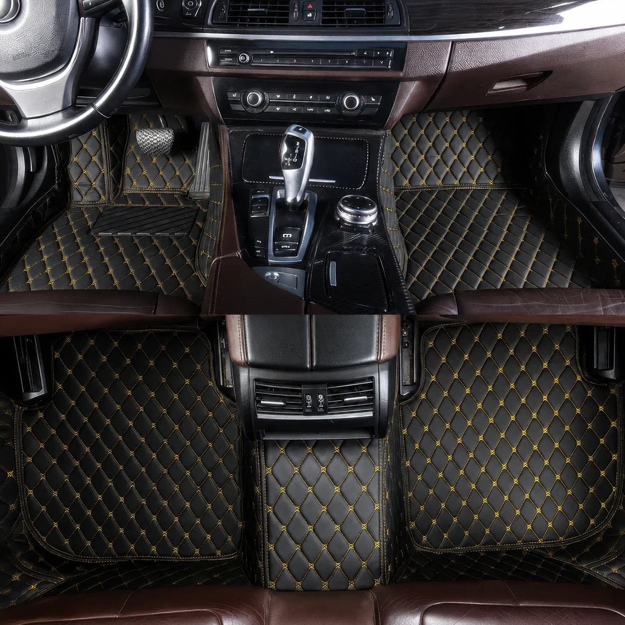 Black & Yellow Custom Car Mats