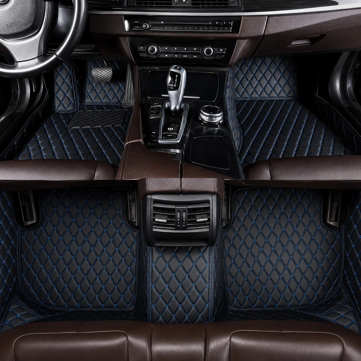 Black & Blue Custom Car Mats