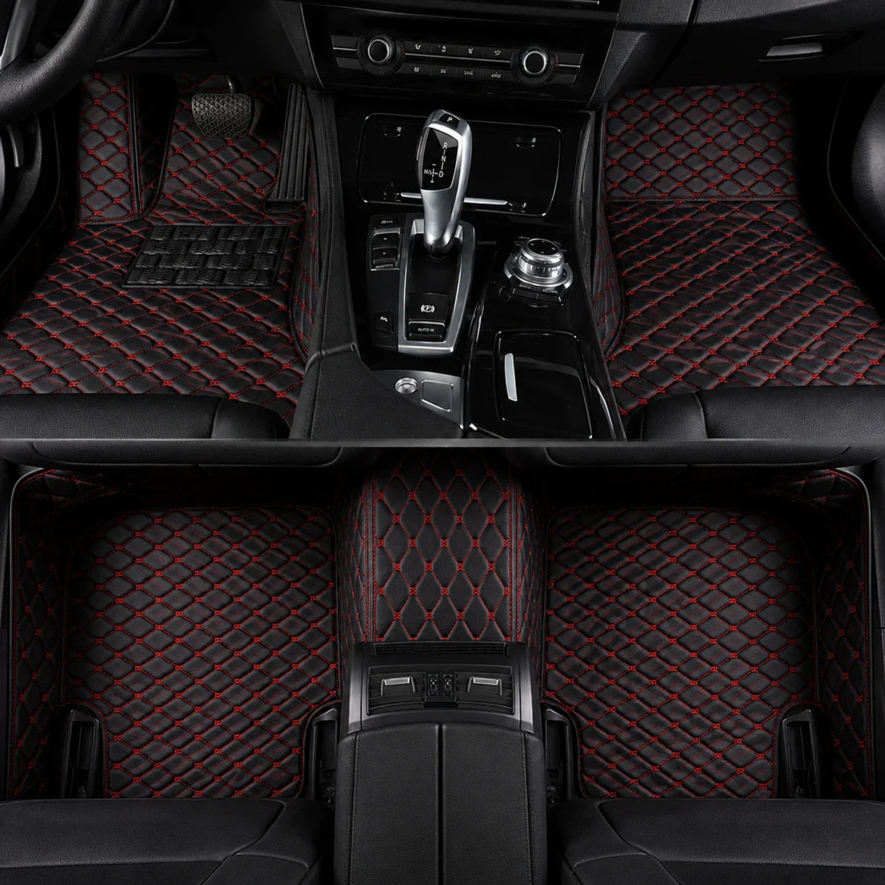 Black & Red Custom Car Mats