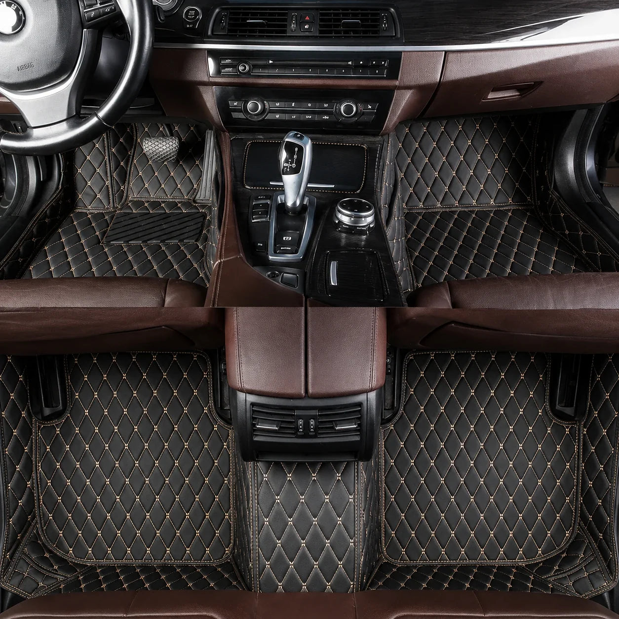 Black & Beige Custom Car Mats